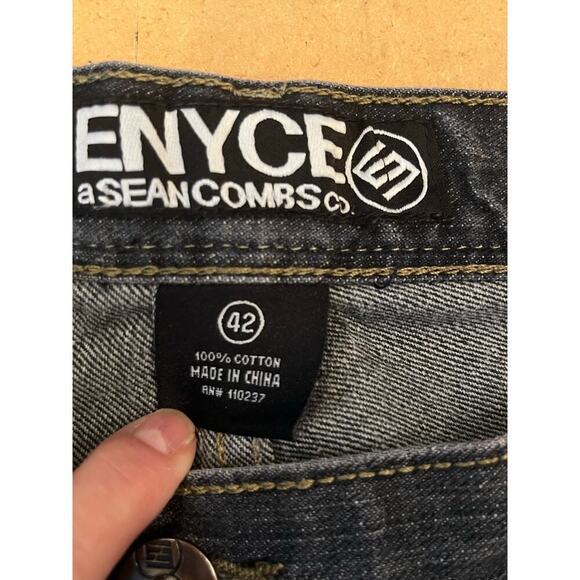 Vintage Enyce Men's  42 Blue Y2K Baggy Wide Leg Skater Hip Hop Style Denim Jeans - Picture 2 of 9